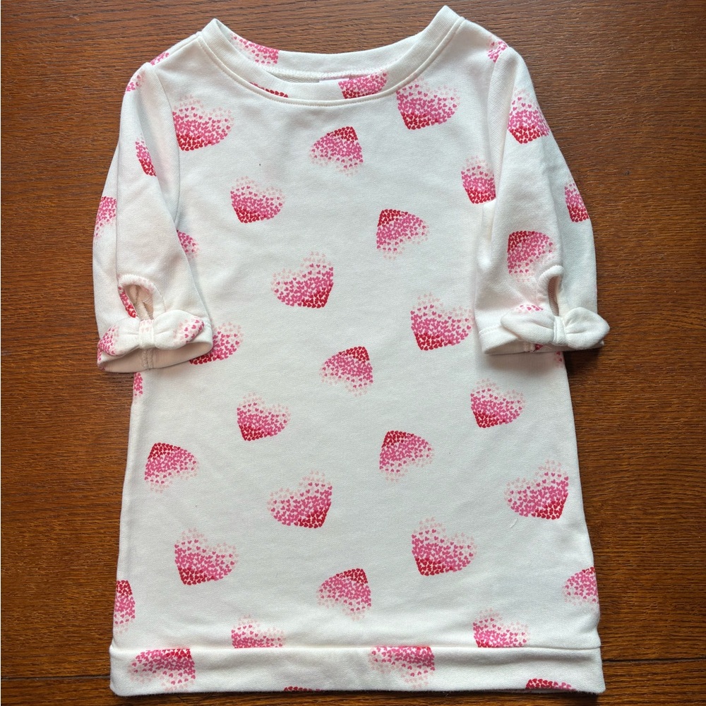 Old Navy Pink and White Heart Pattern Dress